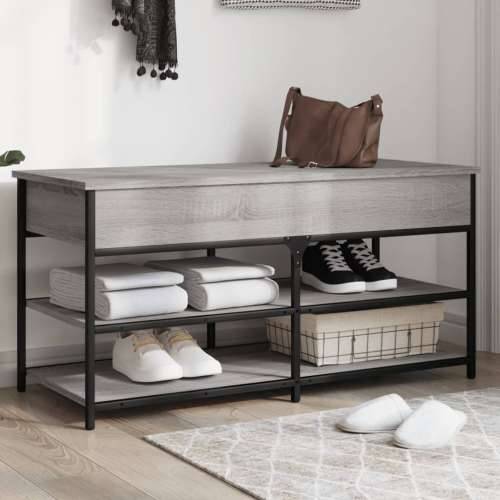 Klupa za cipele siva boja hrasta 100x42,5x50 cm drvena Sivi hrast sonoma 100 x 42.5 x 50 cm Cijena