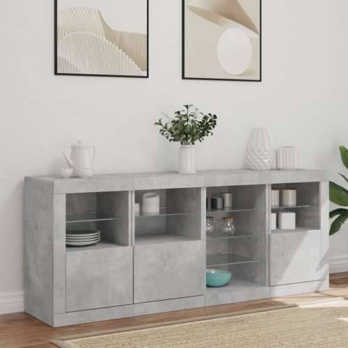 Komoda s LED svjetlima siva boja betona 164 x 37 x 67 cm - Beton siva 1 Cijena