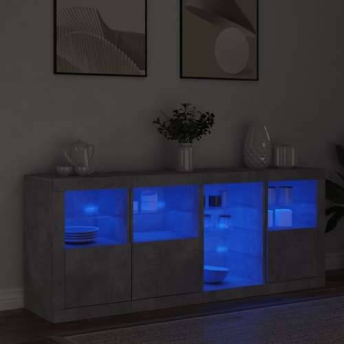 Komoda s LED svjetlima siva boja betona 164 x 37 x 67 cm - Beton siva 1 Cijena