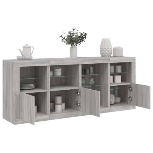 Komoda s LED svjetlima boja sivog hrasta 164 x 37 x 67 cm - Sivi hrast sonoma 1 Cijena