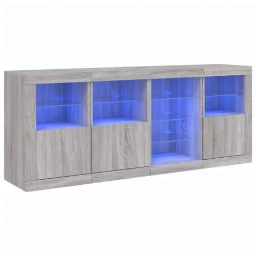 Komoda s LED svjetlima boja sivog hrasta 164 x 37 x 67 cm - Sivi hrast sonoma 1 Cijena