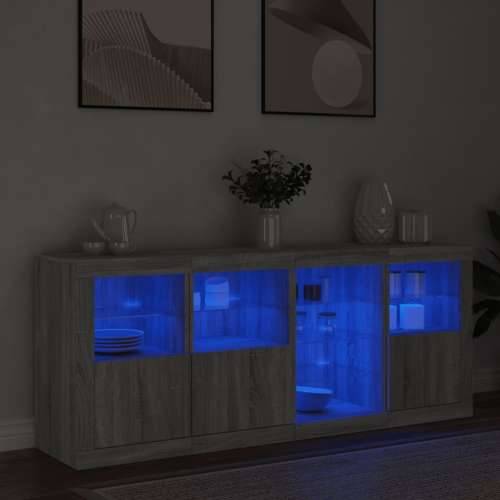 Komoda s LED svjetlima boja sivog hrasta 164 x 37 x 67 cm - Sivi hrast sonoma 1 Cijena