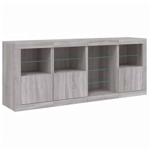 Komoda s LED svjetlima boja sivog hrasta 164 x 37 x 67 cm - Sivi hrast sonoma 1 Cijena