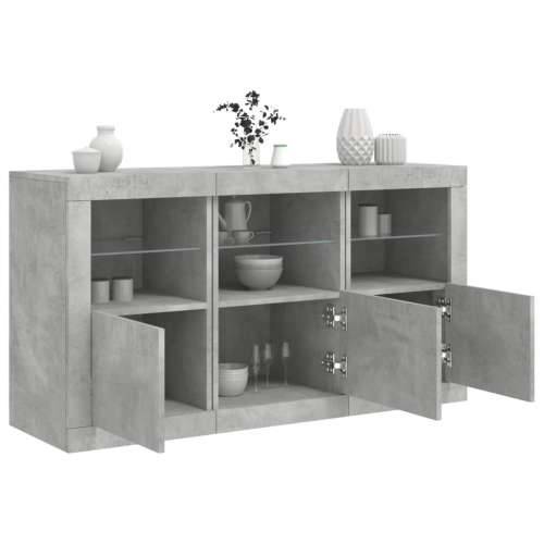 Komoda s LED svjetlima siva boja betona 123x37x67 cm - Beton siva 1 Cijena
