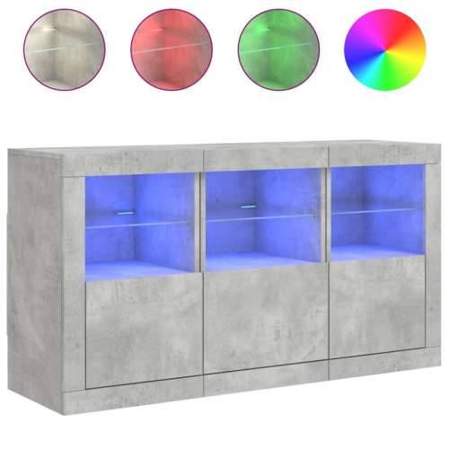 Komoda s LED svjetlima siva boja betona 123x37x67 cm - Beton siva 1 Cijena