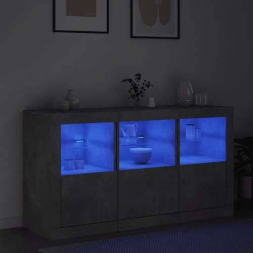 Komoda s LED svjetlima siva boja betona 123x37x67 cm - Beton siva 1 Cijena
