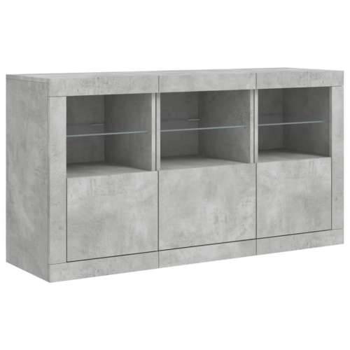 Komoda s LED svjetlima siva boja betona 123x37x67 cm - Beton siva 1 Cijena