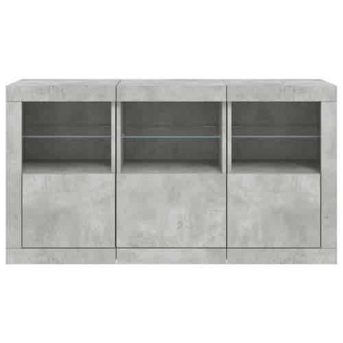 Komoda s LED svjetlima siva boja betona 123x37x67 cm - Beton siva 1 Cijena