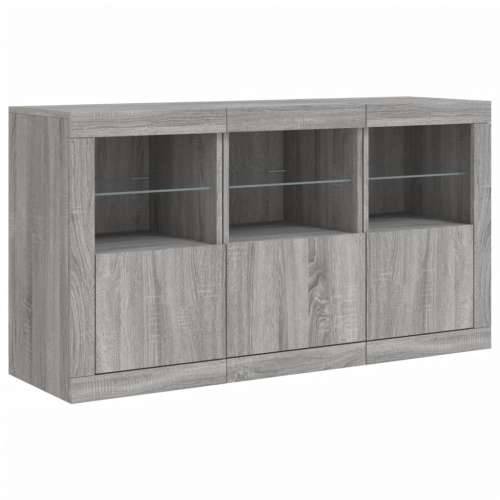 Komoda s LED svjetlima boja sivog hrasta 123x37x67 cm - Sivi hrast sonoma 1 Cijena