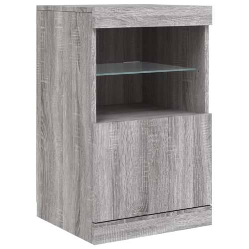 Komoda s LED svjetlima boja sivog hrasta 123x37x67 cm - Sivi hrast sonoma 1 Cijena