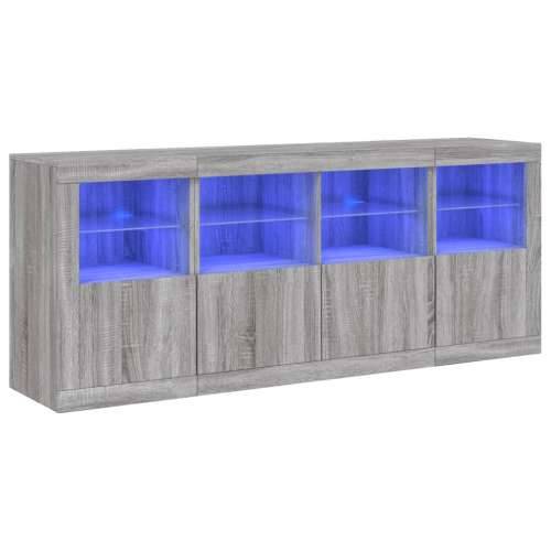 Komoda s LED svjetlima boja sivog hrasta 163x37x67 cm - Sivi hrast sonoma 1 Cijena