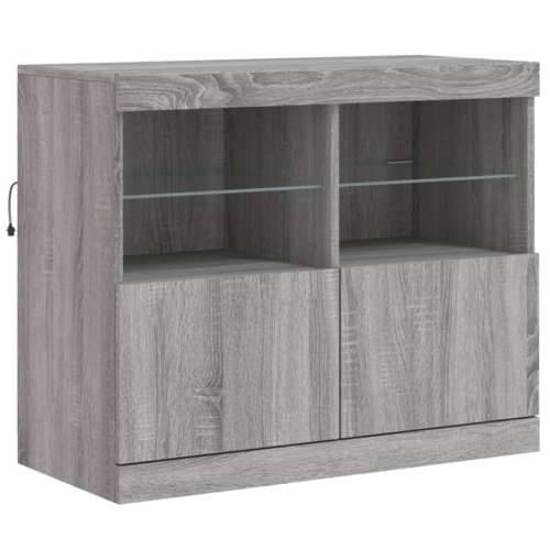 Komoda s LED svjetlima boja sivog hrasta 163x37x67 cm - Sivi hrast sonoma 1 Cijena
