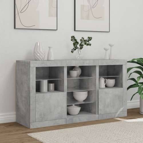 Komoda s LED svjetlima siva boja betona 123x37x67 cm - Beton siva 1 Cijena