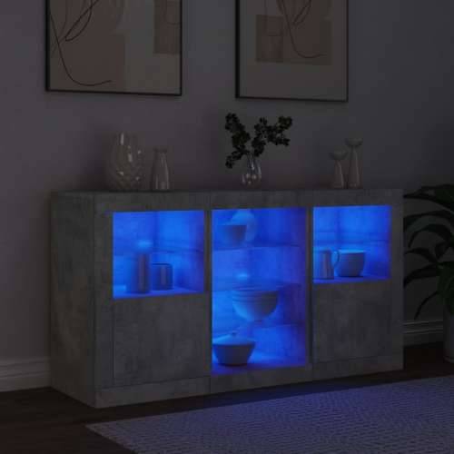 Komoda s LED svjetlima siva boja betona 123x37x67 cm - Beton siva 1 Cijena