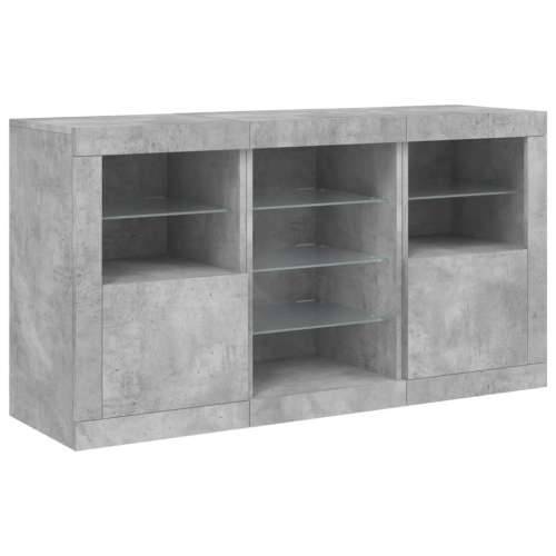 Komoda s LED svjetlima siva boja betona 123x37x67 cm - Beton siva 1 Cijena