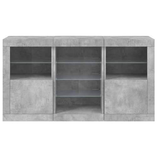 Komoda s LED svjetlima siva boja betona 123x37x67 cm - Beton siva 1 Cijena