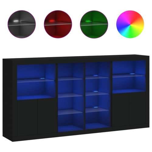 Komoda s LED svjetlima crna 202x37x100 cm - Crna 1 Cijena