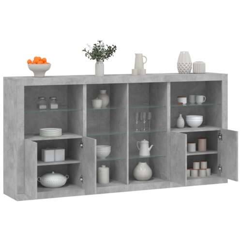 Komoda s LED svjetlima siva boja betona 202x37x100 cm - Beton siva 1 Cijena