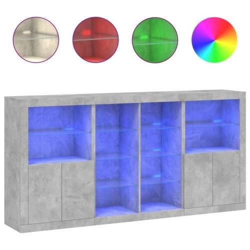 Komoda s LED svjetlima siva boja betona 202x37x100 cm - Beton siva 1 Cijena