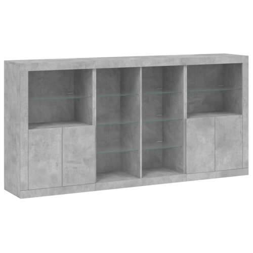 Komoda s LED svjetlima siva boja betona 202x37x100 cm - Beton siva 1 Cijena