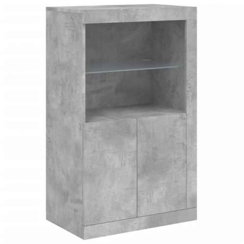Komoda s LED svjetlima siva boja betona 202x37x100 cm - Beton siva 1 Cijena