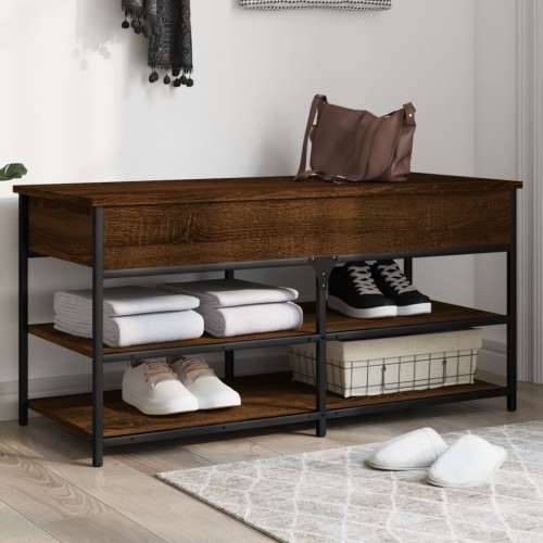 Klupa za cipele smeđa boja hrasta 100x42,5x50 cm drvena - Smeđi hrast 100 x 42.5 x 50 cm Cijena