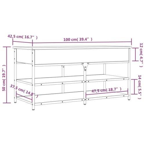 Klupa za cipele smeđa boja hrasta 100x42,5x50 cm drvena - Smeđi hrast 100 x 42.5 x 50 cm Cijena