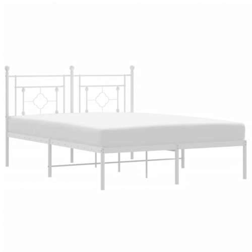 Metalni okvir za krevet s uzglavljem bijeli 135x190 cm - Bijela 135 x 190 cm s uzglavljem Cijena