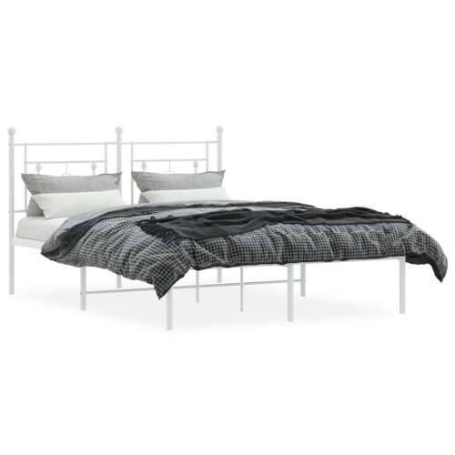 Metalni okvir za krevet s uzglavljem bijeli 135x190 cm - Bijela 135 x 190 cm s uzglavljem Cijena