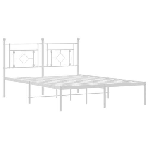 Metalni okvir za krevet s uzglavljem bijeli 135x190 cm - Bijela 135 x 190 cm s uzglavljem Cijena