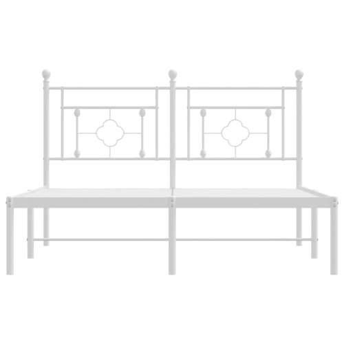 Metalni okvir za krevet s uzglavljem bijeli 135x190 cm - Bijela 135 x 190 cm s uzglavljem Cijena