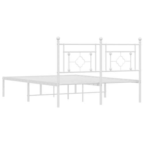 Metalni okvir za krevet s uzglavljem bijeli 135x190 cm - Bijela 135 x 190 cm s uzglavljem Cijena