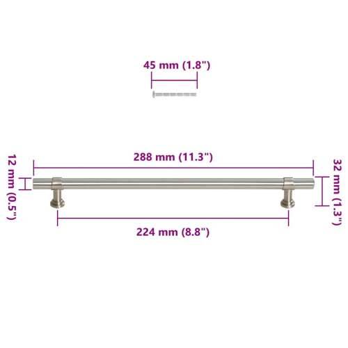 Ručke za ormarić 5 kom srebrne 224 mm od nehrđajućeg čelika - Srebrno 224 mm 5 Cijena