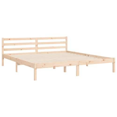 Okvir kreveta s uzglavljem veliki bračni od masivnog drva - Prirodna 180 x 200 cm Cijena