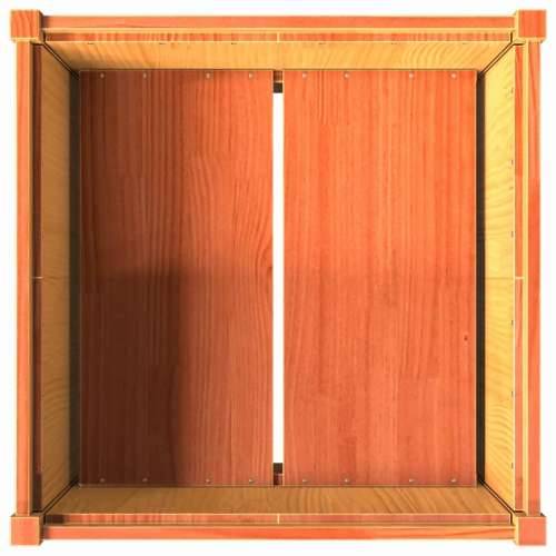 Vrtna sadilica voštano smeđe boje 70 x 70 x 70 cm od borovine - Smeđa 1 Cijena