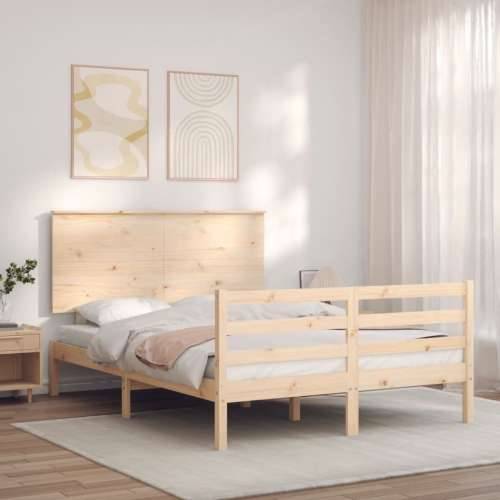 Okvir kreveta s uzglavljem 140 x 190 cm od masivnog drva - Prirodna 140 x 190 cm Cijena