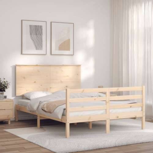 Okvir kreveta s uzglavljem 140 x 190 cm od masivnog drva - Prirodna 140 x 190 cm Cijena