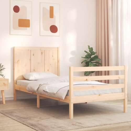 Okvir za krevet s uzglavljem 100x200 cm od masivnog drva - Prirodna 100 x 200 cm Cijena