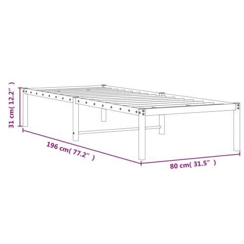 Metalni okvir za krevet crni 75 x 190 cm - Crna 75 x 190 cm Cijena