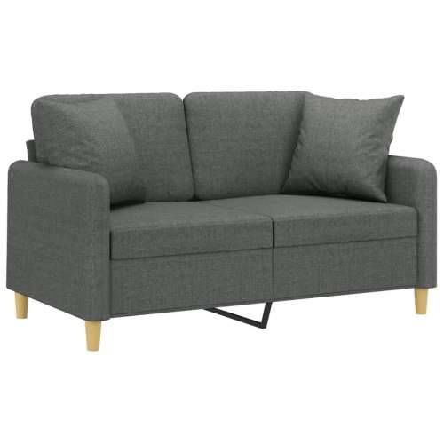 Dvosjed s ukrasnim jastucima tamnosivi 120 cm od tkanine - Tamno siva 120 cm Cijena