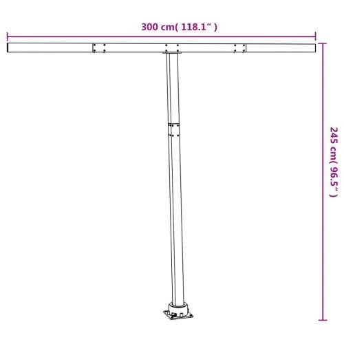 Set stupa za tendu antracit 300 x 245 cm željezo  - Antracit 300 x 245 cm 1 Cijena