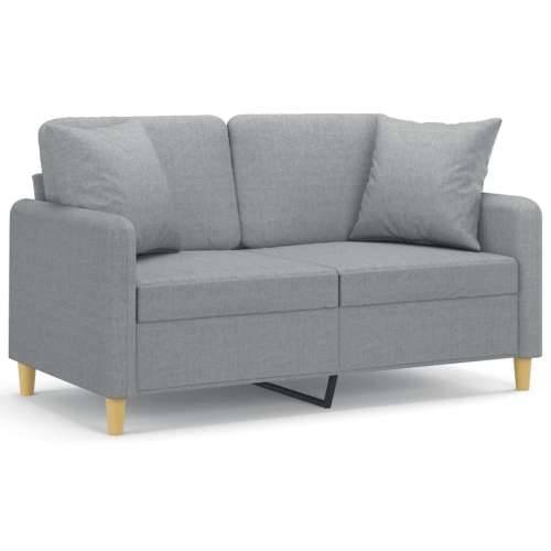 Dvosjed s ukrasnim jastucima svjetlosivi 120 cm od tkanine - Svjetlosiva 120 cm Cijena
