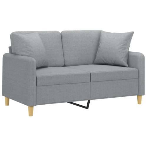 Dvosjed s ukrasnim jastucima svjetlosivi 120 cm od tkanine - Svjetlosiva 120 cm Cijena