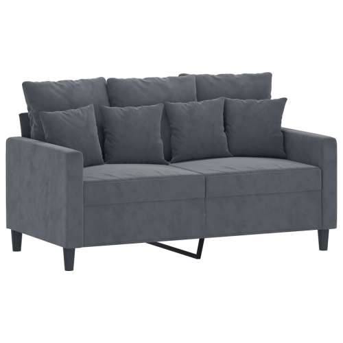 3-dijelni set sofa s jastucima tamnosivi baršunasti - Tamno siva s jastučićima Cijena