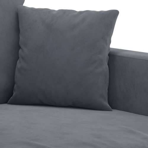 3-dijelni set sofa s jastucima tamnosivi baršunasti - Tamno siva s jastučićima Cijena