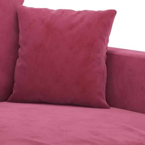 2-dijelni set sofa s jastucima crvena boja vina baršunasti - boja crnog vina s jastučićima Cijena