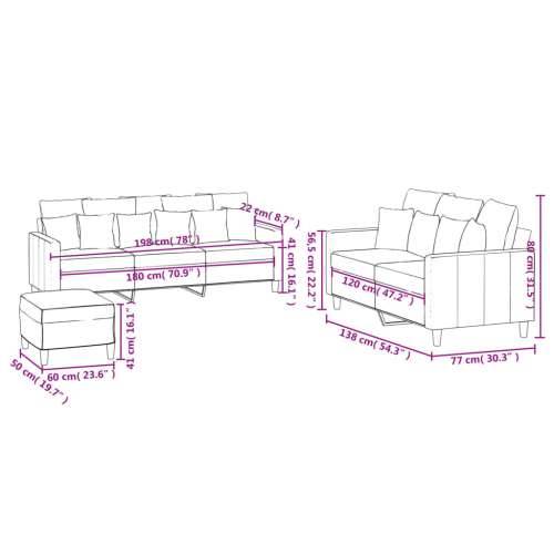 3-dijelni set sofa s jastucima tamnosivi baršunasti - Tamno siva s jastučićima i tabureom Cijena