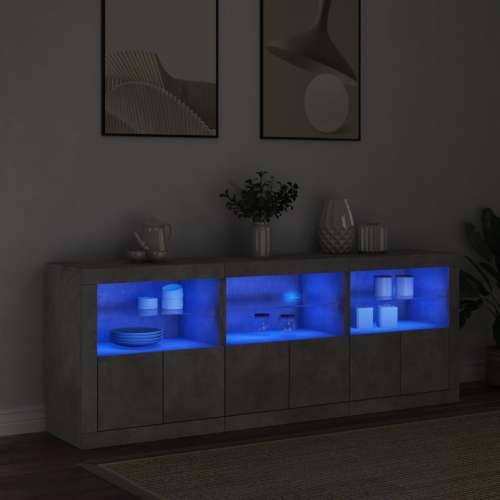 Komoda s LED svjetlima siva boja betona 181,5x37x67 cm - Beton siva 1 Cijena