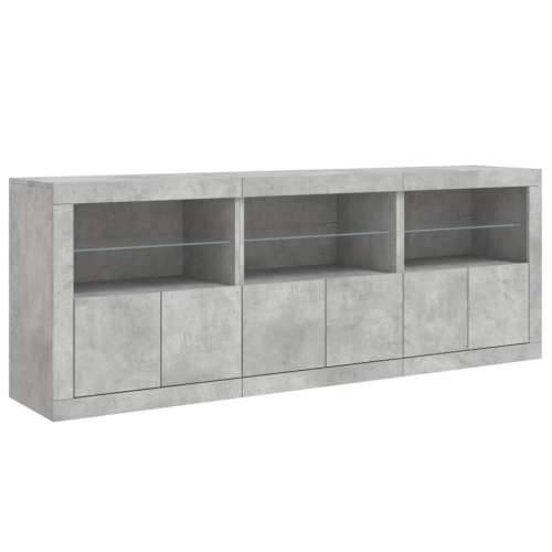 Komoda s LED svjetlima siva boja betona 181,5x37x67 cm - Beton siva 1 Cijena
