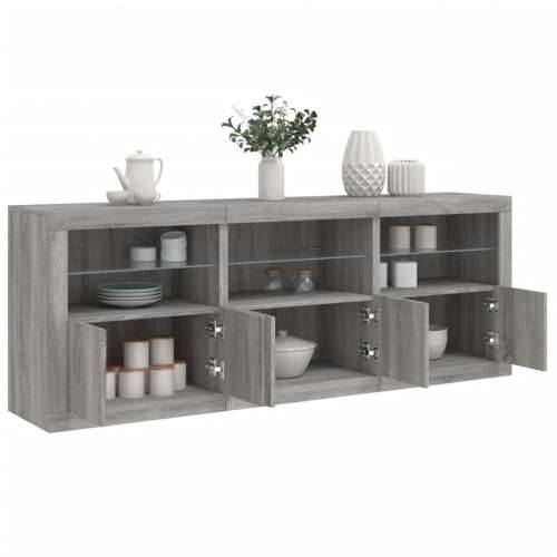 Komoda s LED svjetlima boja sivog hrasta 181,5x37x67 cm - Sivi hrast sonoma 1 Cijena